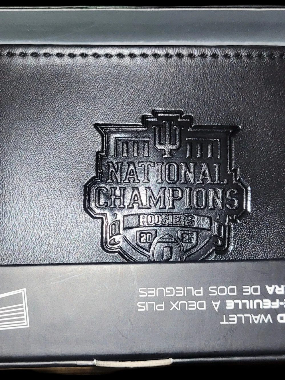 Black Wallet With Championship Logo And Hoosiers Glitter Key Rings